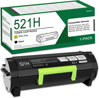 521H Toner Cartridge - 25,000 Pages Replacement for 52D1H00 Lexmark 521H Toner Cartridge with MS811dn MS711dn MS810dn MS812dn MS710 MS710n Series Printer 1-Pack