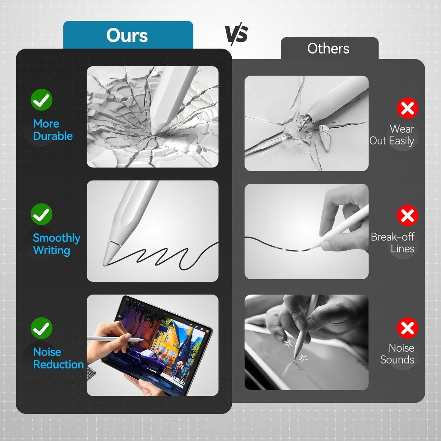 Replacement Tips for Apple Pencil Pro/1st/2nd &USB-C, 3 Pack High Sensitivity Nibs, Durable Stylus Pen Tip Accessories, Precise Control No Delay, Smooth iPencil Tips Replacement (Black)