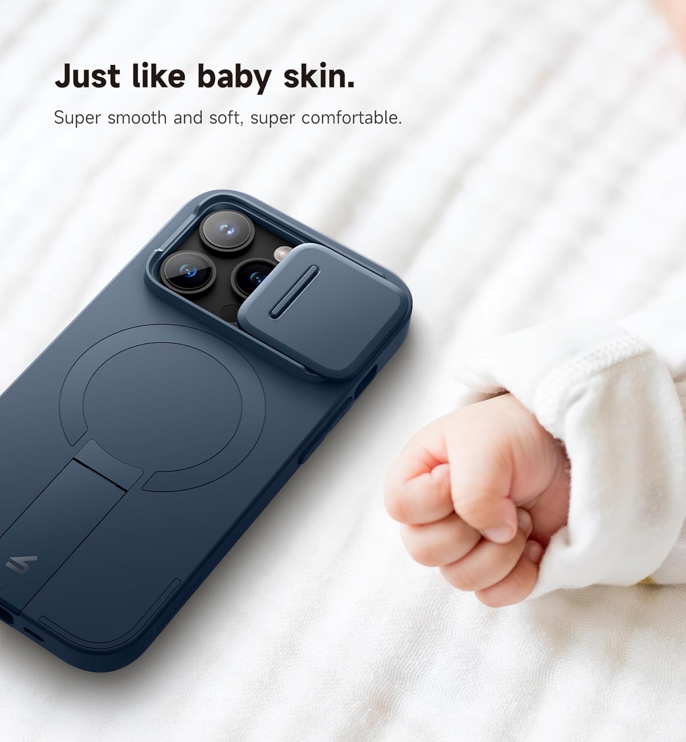 SURITCH for iPhone 14 Pro Case with Magnetic Camera Slide Cover and Adjustable Kickstand, Compatible with MagSafe, Shockproof Bumper Case Slim Protective Cover for iPhone 14 Pro 6.1 Inch, Blue