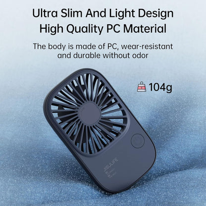 JISULIFE Handheld Mini Lash Fan with Bracket, Small Portable USB Rechargeable Personal Makeup/Eyelash Fan with 3 Speeds for Women Mom Girls Office Outdoor Travel Blue