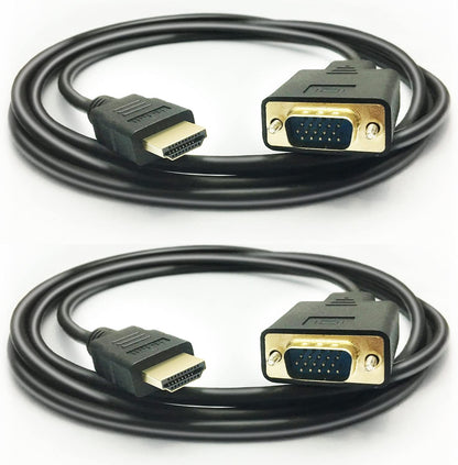 HDMI to VGA Cable, 1080P HDMI Male to VGA Male M/M Video Converter Cord vga Adapter Compatible with hdmi Desktop, Laptop, DVD to 15 Pin D-SUB HDTV Monitor Projector (2Pack)