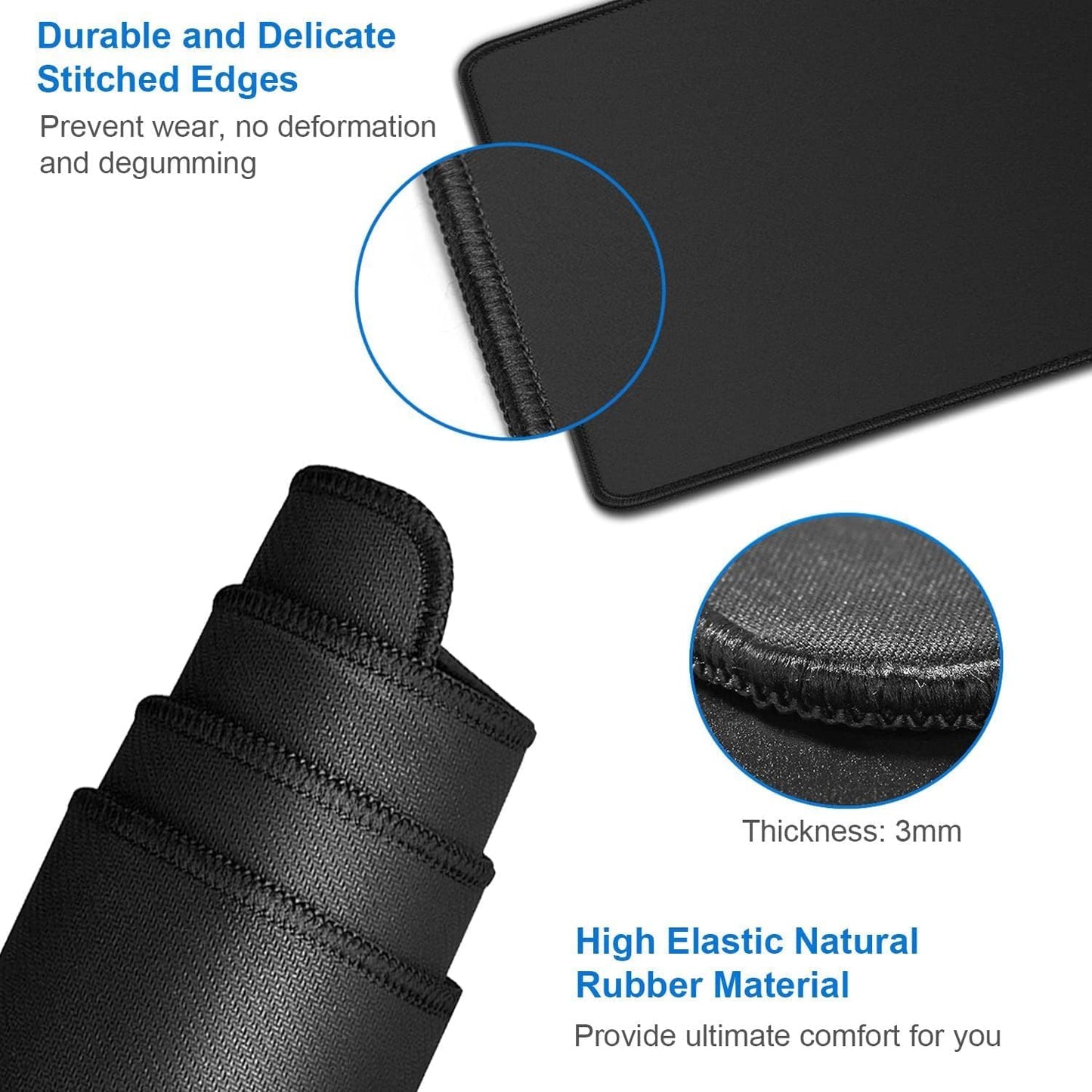 Large Mouse Pad, 35.42x15.7 inch Large Gaming Non-Slip Mousepad, Water Resist Computer Keyboard Mouse Mat Rubber Base Long Desk Mouse Pad for Work & Gaming, Office & Home, Black