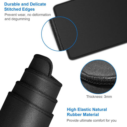 Large Mouse Pad, 35.42x15.7 inch Large Gaming Non-Slip Mousepad, Water Resist Computer Keyboard Mouse Mat Rubber Base Long Desk Mouse Pad for Work & Gaming, Office & Home, Black