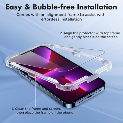 UNBREAKcable 2-Pack Screen Protector for iPhone 14 Plus/iPhone 13 Pro Max, Double Shatterproof Tempered Glass [Easy Installation] [9H Hardness] [99.99% HD Clear] [Case Friendly] for iPhone 6.7 inch