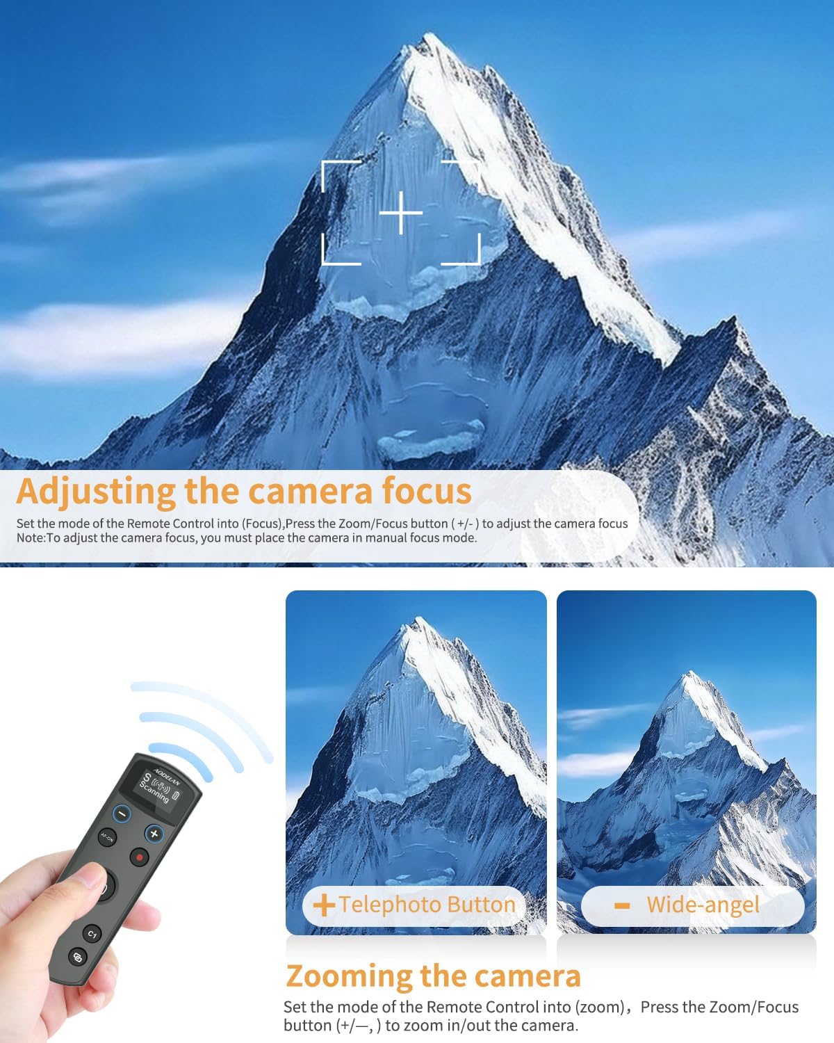 for Sony Camera Wireless Remote Control - Aodelan Rechargeable Shutter Release with OLED Screen for ZV-E10, FX3, a6100, a6400, a6600, a7 III, a7R III, DSC-RX100 VII, ZV-1; Replace Sony RMT-P1BT