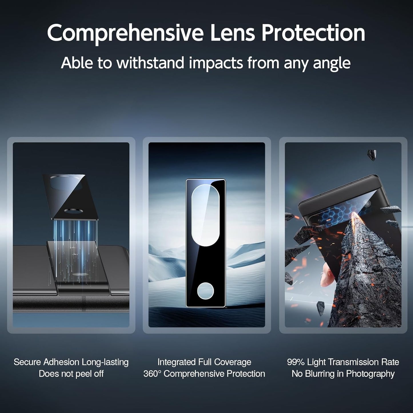 SMARTDEVIL [3+3 Pack for Google Pixel 6 Screen Protector with Camera Lens Protector, Finger Print Reader Compatible, Fast & Easy Installation, Clear 9H Tempered Glass Film, Alignment Frame