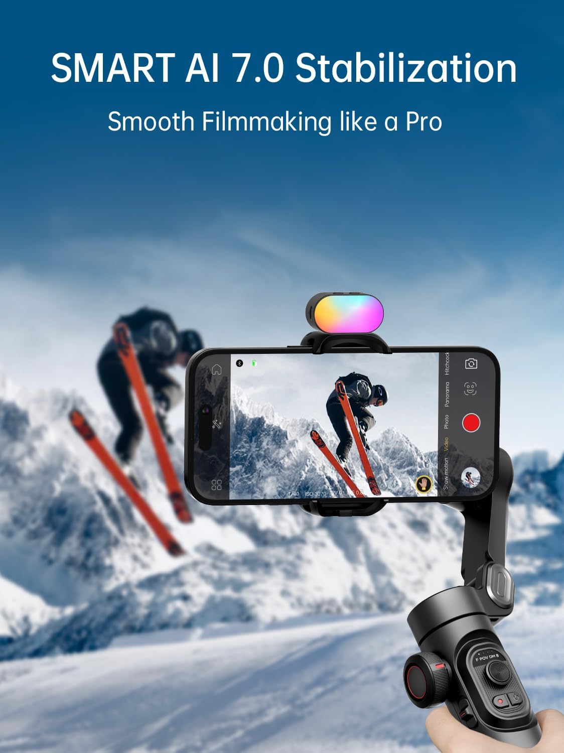 Gimbal stabilizer for Smartphone,Gesture Control/face Tracking,Magnetic Fill Light,Foldable Handheld Phone Gimbal,3-axis stabilizer TikTok YouTube Vlog Recording XE kit
