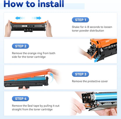 210A Toner Cartridge 4Pack Compatible with HP 210A 210X Toner Cartridge with 210A Toner Color Laser Jet Pro MFP 4301fdw 4201dw 4201dn 4301fdn 4301fdw 4301dw Printer (Black/Cyan/Magenta/Yellow)