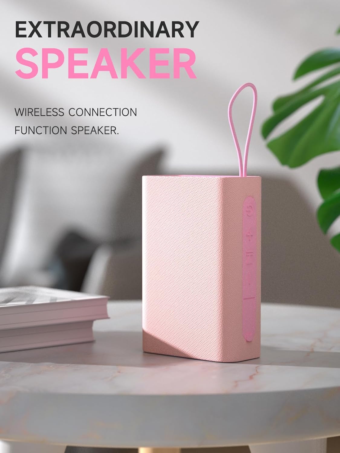 Speaker, Portable Wireless Bluetooth Speakers, Waterproof Loud Stereo Sound with RGB Lights TWS Paire Long Playtime for Home/Party/Outdoor, Electronic Gadgets(1PCS, Pink)