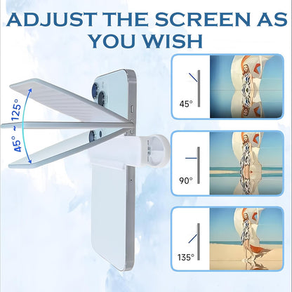 Mirror Effect Lens, Smartphone Camera Mirror Reflection Clip Kit Phone Camera Shooting Reflection Mirror Adjustable HD Glass Smartphone Photography Flip Mirror for All Phones (White)