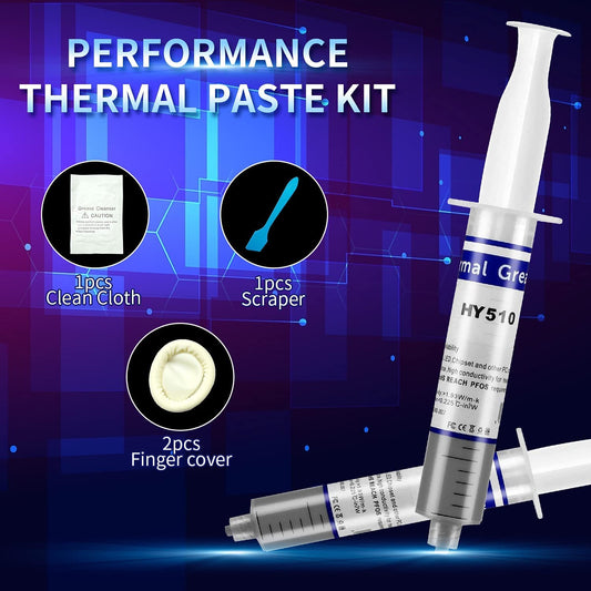 HY510-50g (25g*2) Thermal Conductivity: >1.93W/m-k CPU Thermal heatsink Paste Silicone Grease Compound Non-Conductive for pc CPU gpu PS4 50 Gram