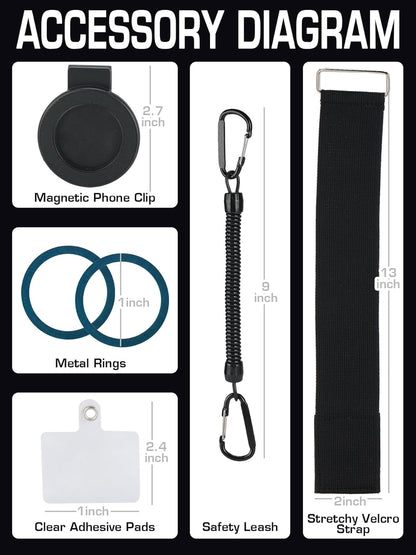 Magnetic Belt Clip Universal Wrist/Backpack Phone Holder Mount for Running Hiking Traveling Tactical Gear Plate Carrier Accessories