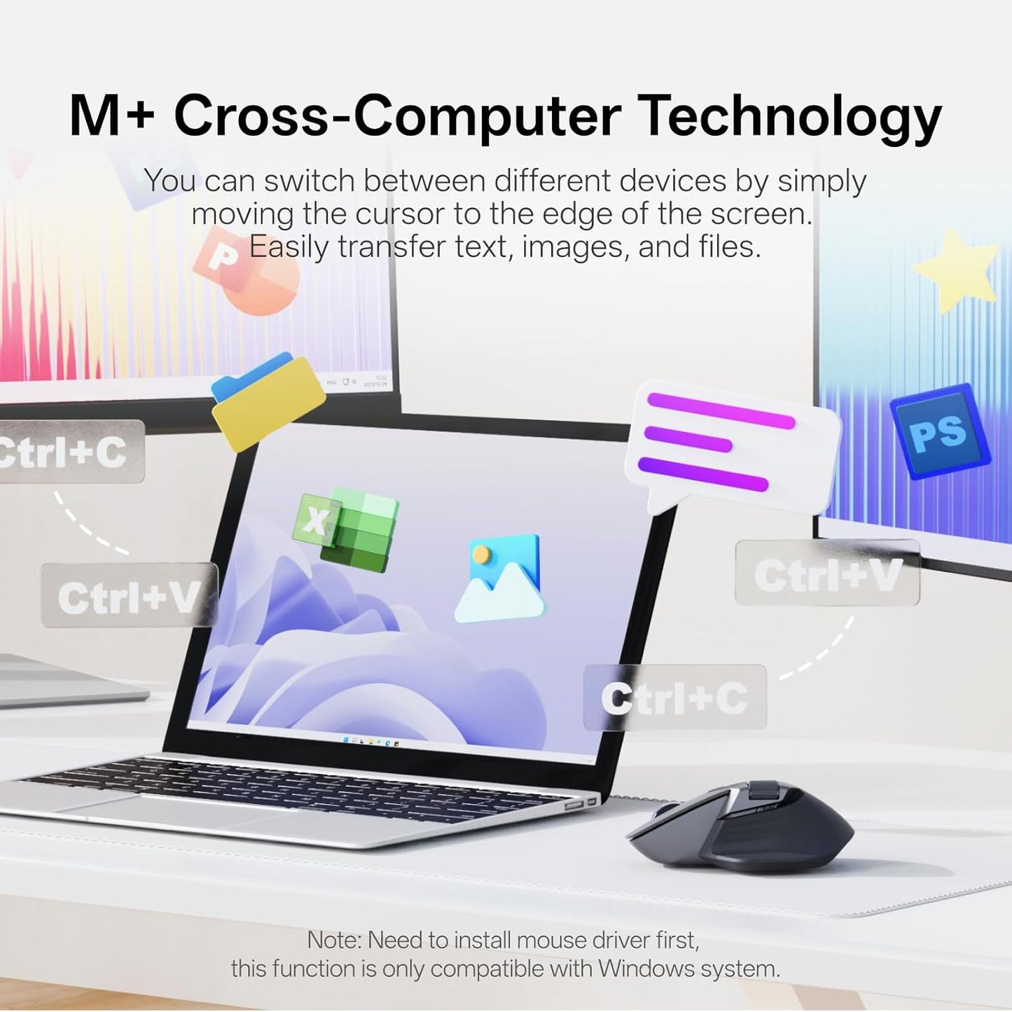 Rapoo MT760 PRO Wireless Mouse, NearLink + Bluetooth 5.0 Multi-Device, 12K DPI, 2K Polling, Ergo for Work & Gaming, 11 Programmable Buttons, On-Board Memory, Quiet Clicks, USB-C, 120 Days Battery Life