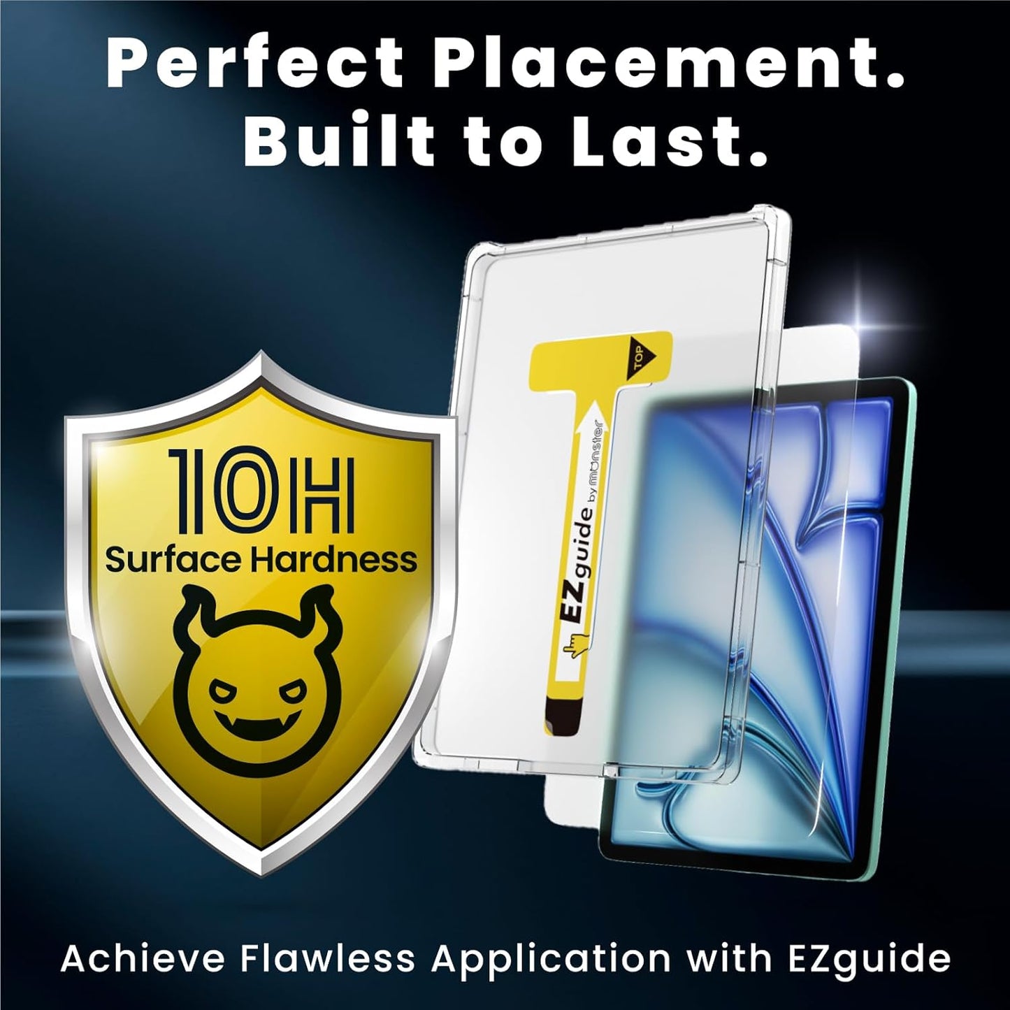 BELLEMOND Tempered Glass Screen Protector designed for iPad Air 13” (M3, 2025 / M2, 2024) - Ultra Clear「EZ Guide」Alignment Kit for Flawless Installation, 10H Hardness - Designed in Japan