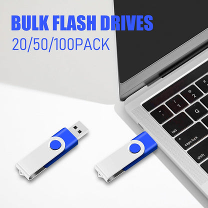 EASTBULL 50 Pack 4GB Bulk Flash Drives Pack USB 2.0 Thumb Drives Pack 4GB Bulk USB Drive (Blue, 50 Units)