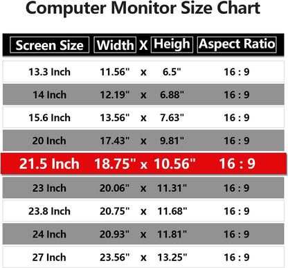 Computer Privacy Screen Protector 21.5 Inch with Hp Dell Acer Asus Samsung LG and More, Removable Security Shield Filter for 16:9 Aspect Ratio Monitor Like ViewSonic Sceptre AOC Koorui BenQ (21.5" Diagonal 16:9 1 Pack)
