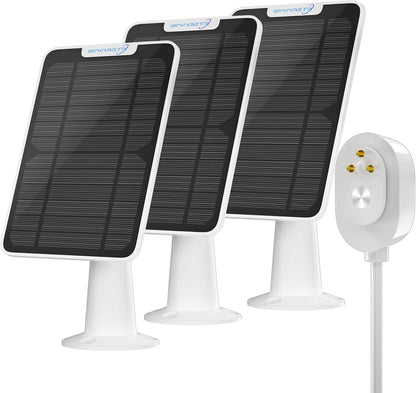 6W Solar Panel Charger Compatible with Arlo Ultra/Ultra 2/Pro 3/Pro 4/Pro 3 Floodlight Security Camera, Solar Panels Charging IP65 Weatherproof w/ 9.8ft Charging Cable Adjustable Wall Mount, 3 Pack