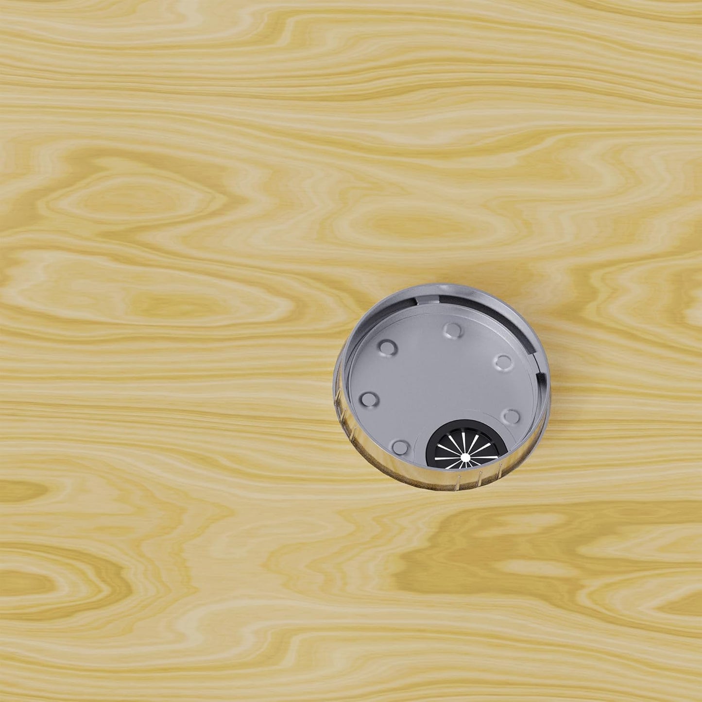 Desk Grommet 2 Inch 50mm, Zinc Alloy Computer Desk Wire Hole Cover, Office Desktop Cord Cable Hole Metal Ring, Bright Silver