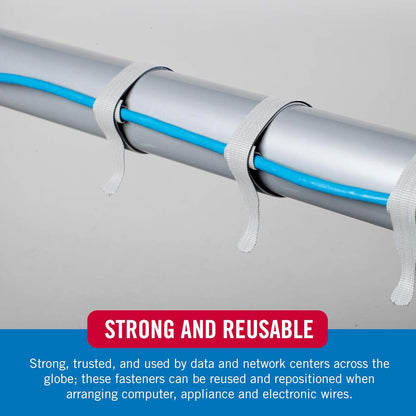 VELCRO Brand 150pk Cable Ties Value Pack | Replace Zip Ties with Reusable Straps, Reduce Waste | For Wire Management and Cord Organizer | 8 x 1/2" Thin Pre-Cut Design, Black and Gray