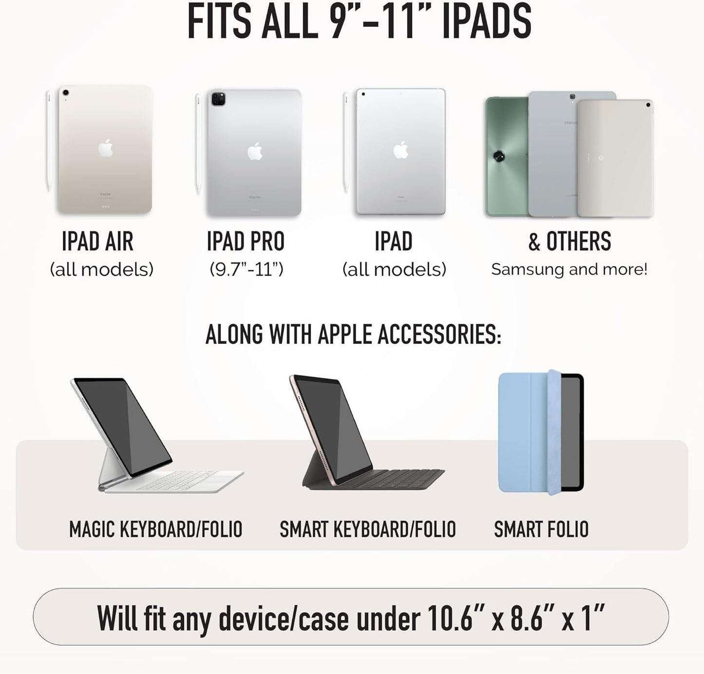 Vandel - The Original Puffy iPad Sleeve 9-11 Inch Tablet Sleeve, Blue i Pad Case for Women and Men, Cute iPad Air Pouch, 9 10 Inch, 11 Inch Bag