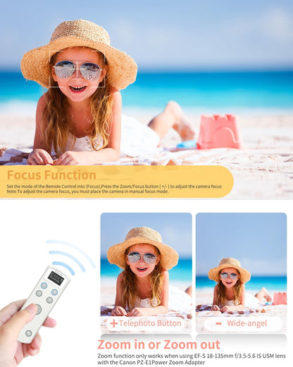 Hanpusen Rechargeable Camera Remote Control for Canon - Wireless Shutter Release with OLED Screen Compatible with R8, R6 II, R100, R50, R10, M50, SL3, R3, R5, R6, EOR RP, EOS R;Replaces Canon BR-E1