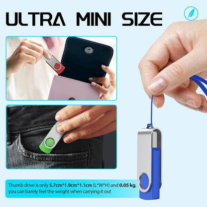 FEBNISCTE 32GB Flash Drive 10 Pack, Thumb Drive High Capacity, Bulk USB Flash Drives 32 GB Metal Swivel, USB 2.0 Jump Drive Memory Stick Portable, Pen Drive Zip High Speed for Data Storage