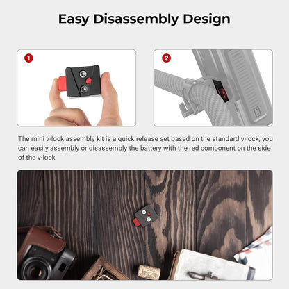 SmallRig Battery Plate with V-Lock Mount with Dual 15mm Rod Clamp Kit for Camera Power Supply - 4958