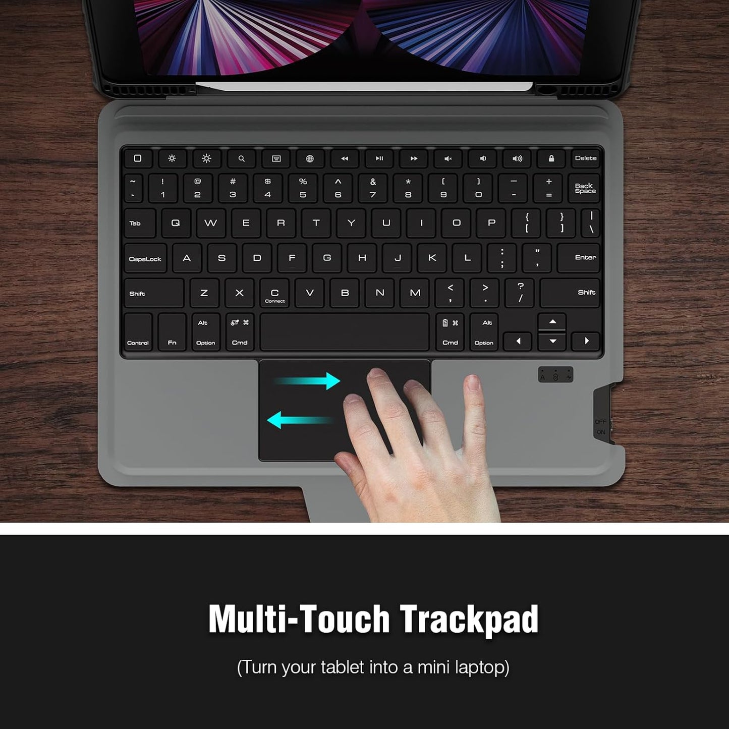 Nillkin iPad Air 13 inch Case Keyboard (M3,2025/M2,2024), Slide Camera Cover, iPad Pro 12.9 Protective Case with Wireless Detachable Keyboard, Multi-Touch Trackpad and Pencil Holder