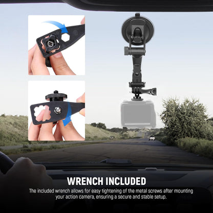 NEEWER Action Camera Tripod Mount Adapter with 1/4"-20 Screw Aluminum Alloy Accessories Compatible with Insta360 X5 X4 X3 GoPro Hero 13 12 DJI Osmo Action 5 Pro 4 3 AKASO APEMAN, GP-81