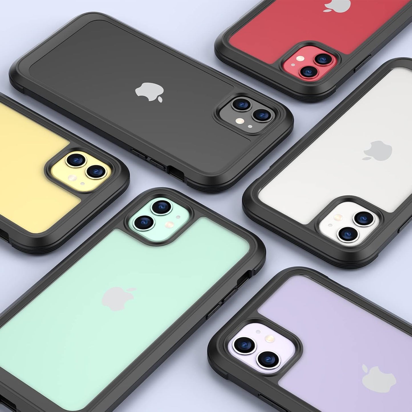 Miracase Glass Series for iPhone 11 Case 6.1 inch, Upgraded Full-Body Rugged Phone Bumper Case Cover with Built-in 9H Tempered Glass Screen Protector and Camera Protector, Black