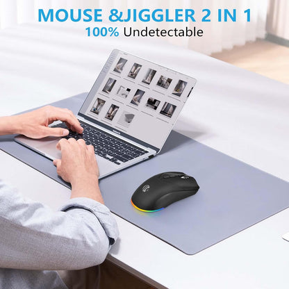Wireless Bluetooth Mouse, 2.4G and Bluetooth 5.2 Ergonomic Rechargeable USB Optical Mouse, 3 Adjustment DPI， 1600 DPI Dual Mode Silent Wireless Mouse for Mac，Laptop, PC, Windows.(Black)