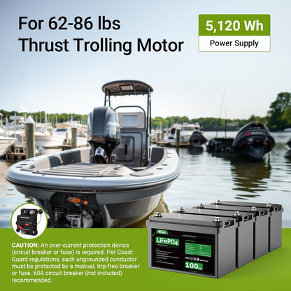 HQST LiFePO4 Battery 100ah Lithium Battery, 12V Lithium Iron Phosphate Battery Deep Cycle Marine Battery, 10 Year Lifetime with Low & High Temp Protection for RV, Trolling Motor, Boat-4 Pack