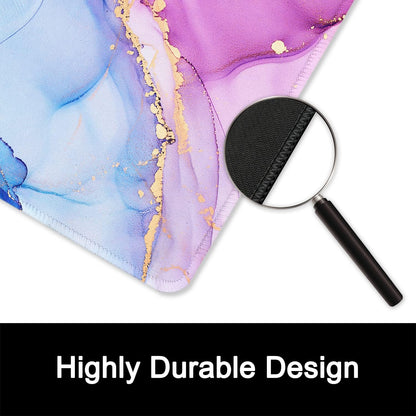 ITNRSIIET Mouse Pad with Stitched Edge Premium Textured Smooth Precise Operation Waterproof Washable Non-Slip Rubber Base Desktop Protection Mat, 10.2×8.3×0.12 inches, Blue Purple Marble Art