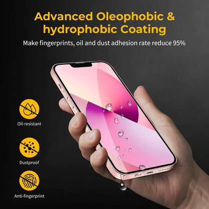 UNBREAKcable 3 Pack Screen Protector for iPhone 13/13 Pro, Double Shatterproof Tempered Glass [Easy Installation] [HD Clear] [Case Friendly] for iPhone 6.1 inch