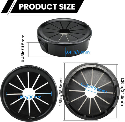 Aifeier ET 1-3/8 Inch Cable Grommets Petal-Shaped Buckle Type Wire Hole Cover for Cord Management and Protection of Cabinet, 5PCS 35mm