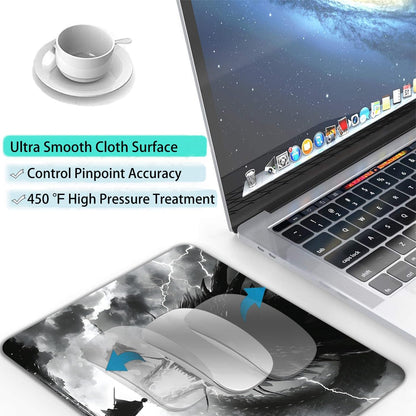 Japanese Samurai Cartoon Anime Dragon Custom Mouse Pad with Non-Slip Rubber, Small Square Design for Wireless Laptop & Computer Mouse Pads for Desk, 9.5 x 7.9 inch Smooth Surface for Gaming & Office