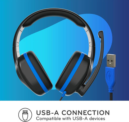 ThinkWrite Technologies TWT Audio REVO with Stealth Release™ TW320, Premium Wired Over-Ear Headset with USB-A Plug, Noise Reducing Headset with Mic Boom