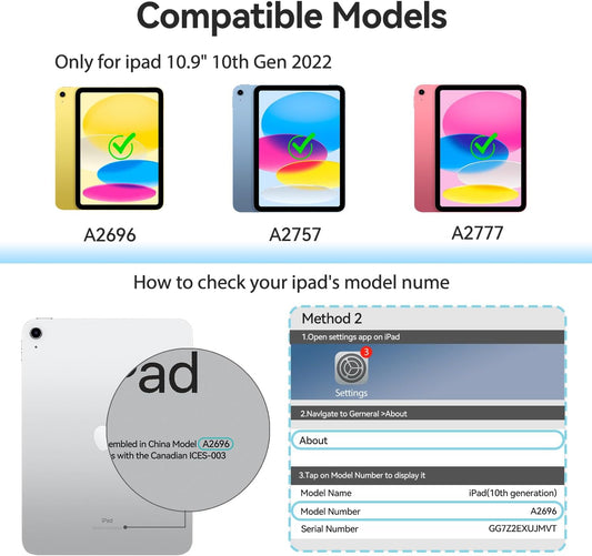 Touch iPad 10th Generation Case with Keyboard (10.9", 2022) & iPad 11th (A16, 2025): Magnetic Split Stand Case, Multi-Touch Trackpad, Rechargeable Wireless Keyboard Folio with Backlit Keys, Gray