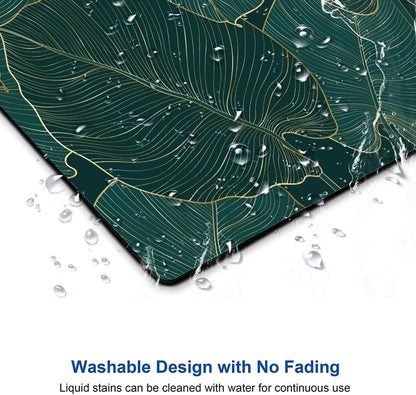 Mouse Pad, Green Leaves Mouse Pad Rectangle Custom Designs, Waterproof Anti-Slip Rubber Mousepad Office Accessories Desk Decor Wireless Mouse Pads for Computers Laptop
