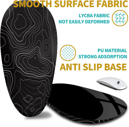 Hokafenle Ergonomic Mouse Pad Wrist Support with Stepped-wedge Design, Wrist Rest Pain Relief Mousepad Filled with Memory Foam, Carpal Tunnel Mousepad for Wireless Mouse(12x8 inch, Topographical Line)