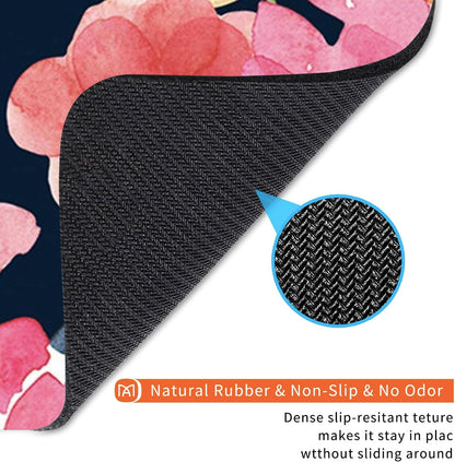 Square Mouse Pad Pink Flower, Personalized Premium-Textured Custom Mouse Mat Design, Washable Mousepad Cloth, Non-Slip Rubber Base Computer Mouse Pads for Wireless Mouse