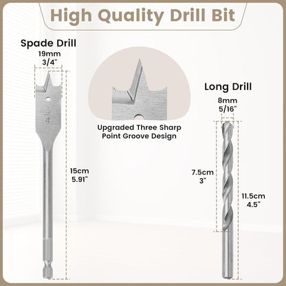 Starlink Cable Grommet Routing Kit for 3/4 inch Wall Hole, 4PCS Wall Grommets Accessories Including 3/4" Spade Drill Bit, Drill bit, and 40 Wall Wire Clips