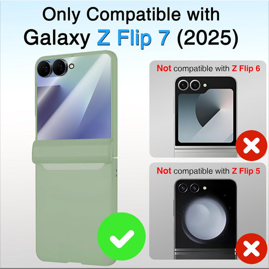 STORMTAL for Samsung Galaxy Z Flip 7 Case, Hinge Protection, Built-in Screen Protector, Wireless Charging, Shockproof, Slim Rugged Phone Protective Case for Galaxy Z Flip 7 Mint