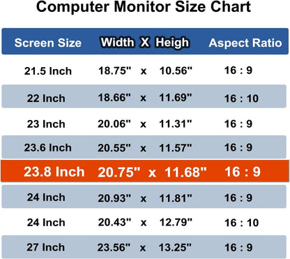 23.8 Inch Computer Privacy Screen Shield [2 Pack] for 16:9 Widescreen Desktop Monitor - Anti-Glare Blue Light Privacy Filter and Anti Spy Privacy Screen Protector Film
