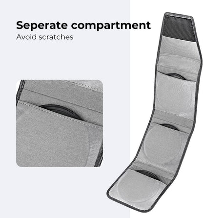 K&F Concept Optics Lens Filter Case, Holds 3 Filters Up to 62mm, Water & Dust Resistant Durable Protective Case, Folding Carry Pouch for Round or Square Filters for Canon Nikon Sony Camera Filters