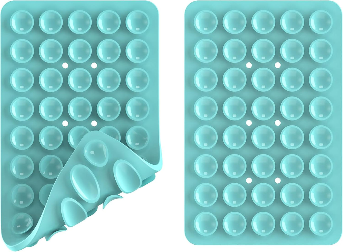 2PACK Silicone Double Sided Suction Phone Case Mount, Detachable Hands Free & Strong Grip Holder for Selfies & Videos, Compatible iPhone Android (Sky Blue, 2Pack 40 Suction Cups)