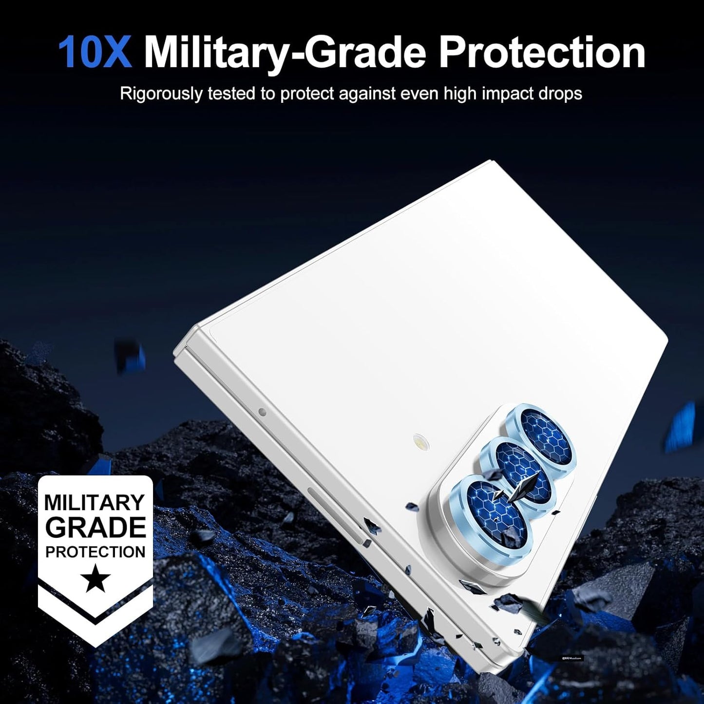 for Samsung Galaxy Z Fold 7 Camera Lens Protector, Individual Metal Ring Tempered Glass Lens Cover, [Strong Adsorption] Scratch Resistant Ultra-Thin HD Clear Lens Cover, 1 Set-Blue