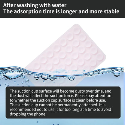 2 Pack Silicone Double-Sided Suction Grip – 40 Cups per Side, Strong Hold for iPhone, Galaxy, Pixel, Android – Hands-Free for Selfies & Videos(Chalk Pink)