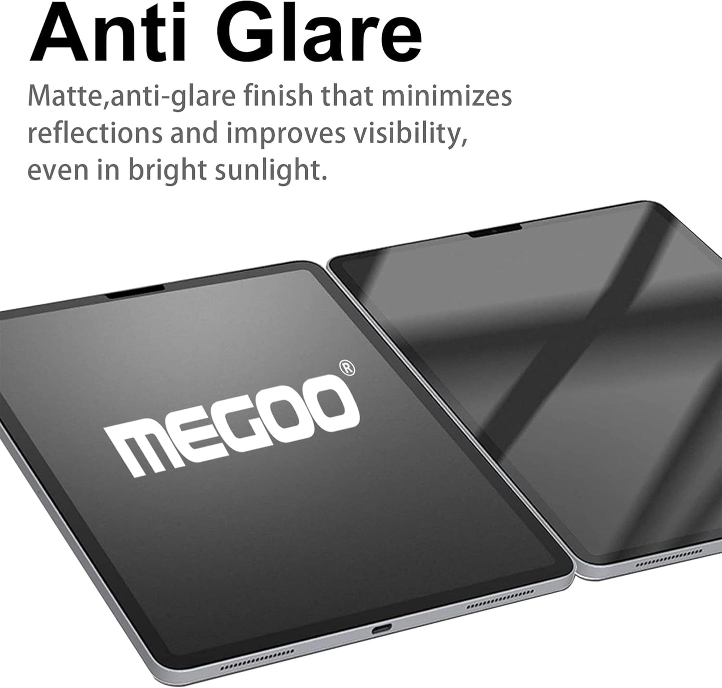 Megoo Paper Glass Screen Protector for iPad Air 11 inch M2-M3(2024-2025 6/7th Gen), Matte for Drawing/Anti-Glare/Easy Installation/Protective Case Compatible,2-Pack