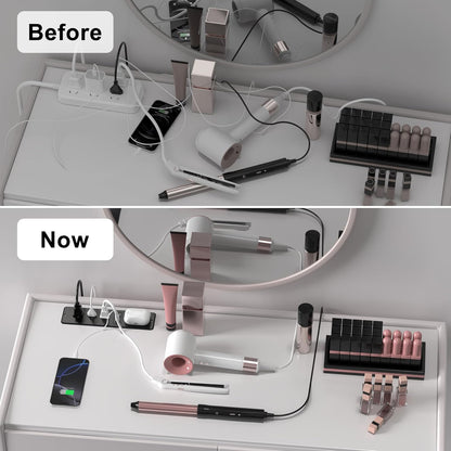 8 in 1 Recessed Power Strip with 15W Wireless Charger, 20W Fast Charging Furniture Outlet, Plug in 3 AC Outlets & 4 USB Ports Flush Mount, 10FT Cord